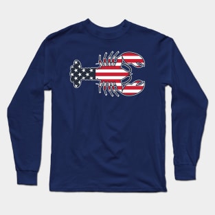 Lobster Cape Cod 4th of July American Flag Long Sleeve T-Shirt